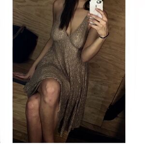 Urban Outfitters Champagne Backless Dress